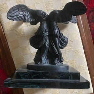 Dali Two Nikes Lilith Double Victory of Samothrace Elegant Black Angel Sculpture